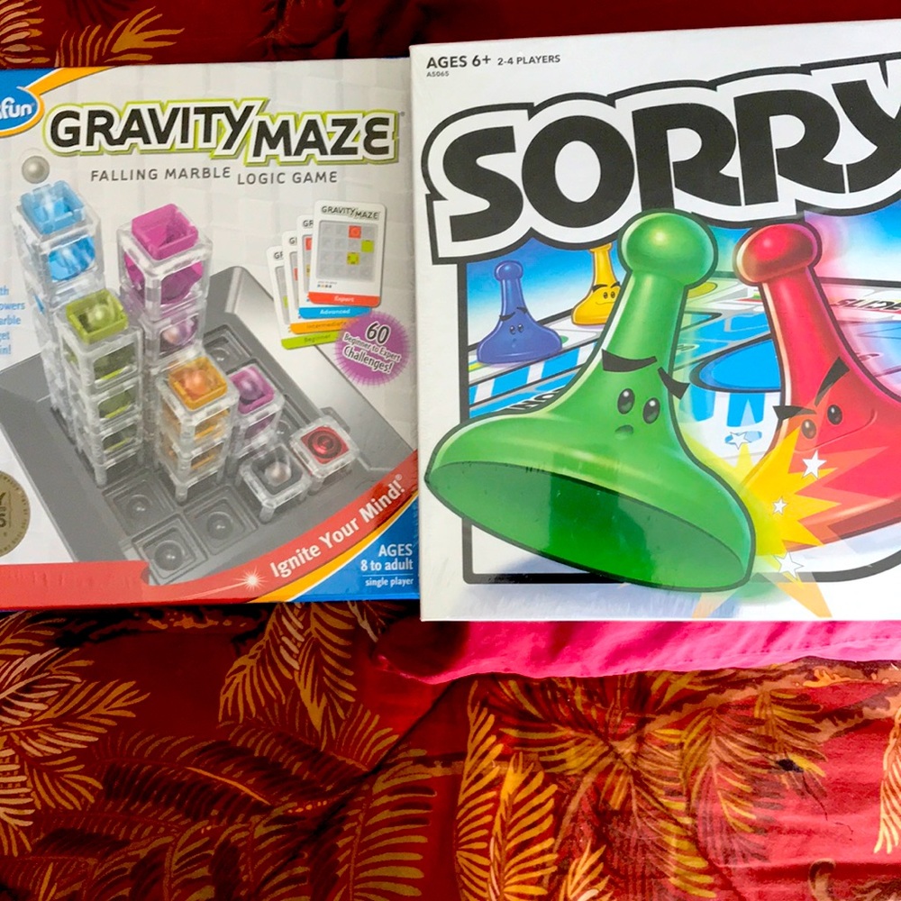 Gravity Maze and The classic game Sorry!